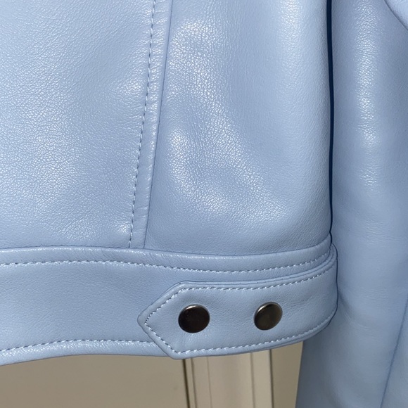Blank NYC Blue Vegan Leather Jacket NWOT - Picture 7 of 7
